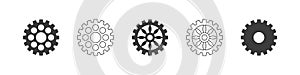 Gear wheel icon set. Gear wheel icons concept. Circle gears. Vector illustration