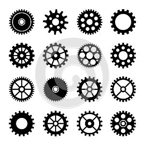 Gear wheel icons set 2