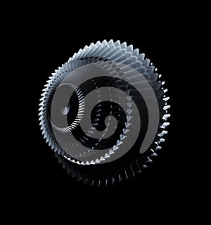 Gear Wheel Isolated On Black Backgroung. Clockworks