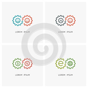 Gear wheel logo set - infinity toothing