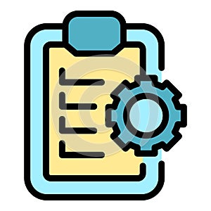 Gear wheel task board icon vector flat