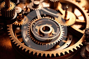 Gear wheels and cogs, mechanism engineering parts concept