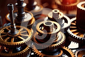 Gear wheels and cogs, mechanism engineering parts concept