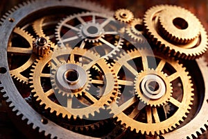 Gear wheels and cogs, mechanism engineering parts concept