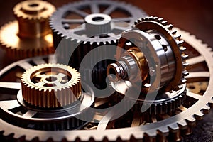 Gear wheels and cogs, mechanism engineering parts concept