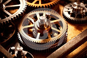 Gear wheels and cogs, mechanism engineering parts concept