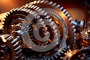 Gear wheels and cogs, mechanism engineering parts concept