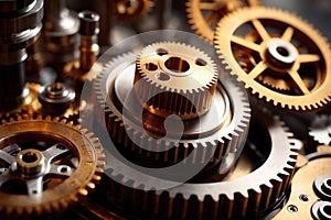 Gear wheels and cogs, mechanism engineering parts concept