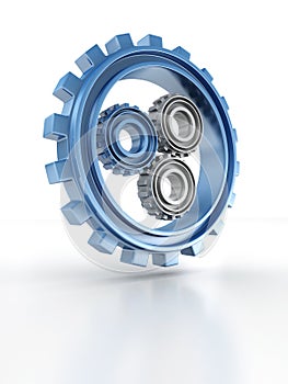 Gear wheels concept icon of leadership or teamwork