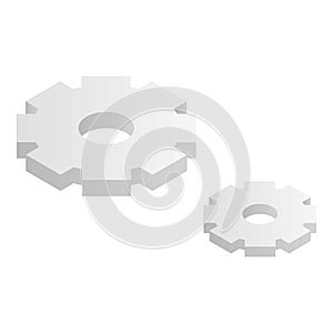 Gear wheels icon, isometric style