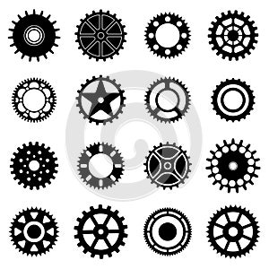 Gear wheels icons set