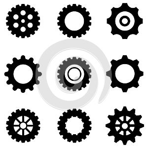 Gear wheels icons set