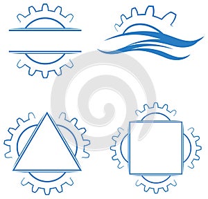 Gear wheels logo set