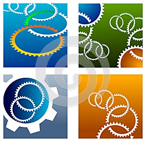 Gear wheels logo set