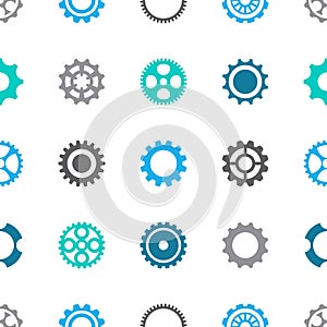 Gear wheels vector seamless pattern