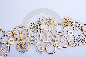 Gear wheels on white background as concept of engineering