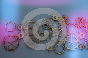 Gear wheels on white background as concept of engineering