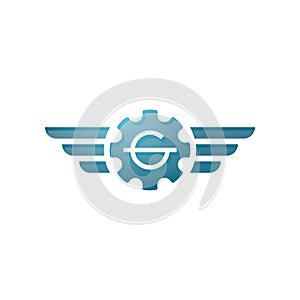 Gear and Wings Logo - Letter G