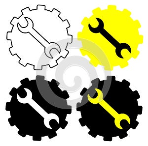 Gear And Wrench icon set