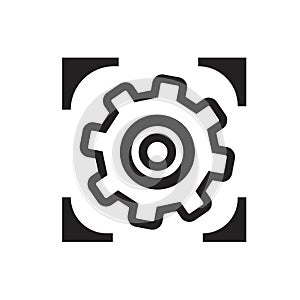 Gear and wrench, settings icon. Vector illustration, flat design