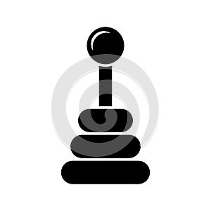 Gearbox knob icon silhouette design isolated on white background