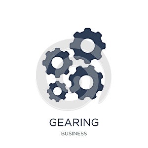 Gearing icon. Trendy flat vector Gearing icon on white background from Business collection
