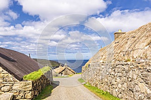 Gearrannan black house village views, Carloway, Isle of Lewis, Scotland