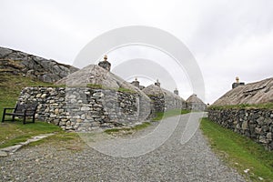 The Gearrannan Blackhouses on the Isle of Lewis in the Outer Hebrides photo