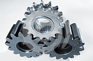 Gears against white background