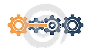 Gears with Arrow, Process Efficiency, Mechanical Workflow, Progress Icon, vector design Generative AI