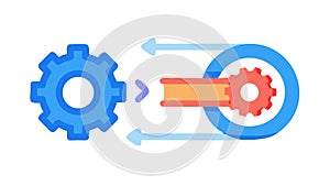 Gears and Arrows, Process Optimization, vector design Generative AI