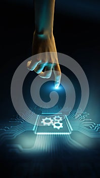 Gears as Automation Concept Enhancing Workflow Efficiency and Process Optimization Technology Concept Illustrated on Processor