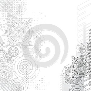 Gears background, blueprint.