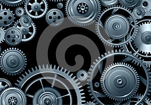 Gears background, teamwork and precision concept