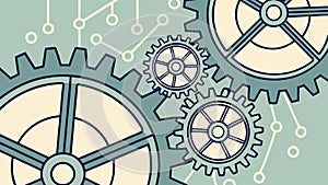 Gears Background Texture, Mechanical Industrial Pattern, vector design Generative AI