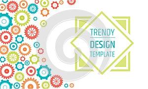 Gears banner design template . Innovation, ideas and ingenuity. science and inventions.