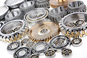The gears and bearings