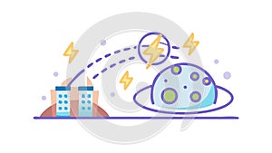 Gears with cloud icon, cloud computing process, vector design Generative AI