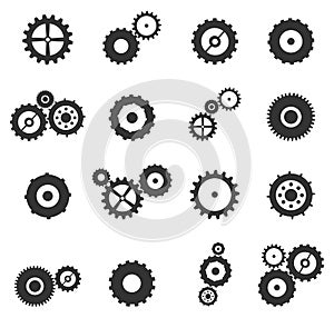 Gears And Cog Wheels Icons Set