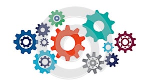 Gears and Cogs: Engineering and Collaborative Mechanism, vector design Generative AI