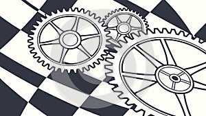 Gears and Cogs, Mechanical Interconnection, vector design Generative AI