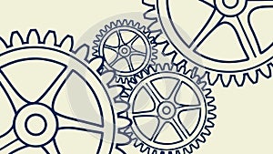 Gears Cogs Mechanical Outline Pattern, vector design Generative AI