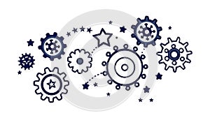 Gears and Cogs Mechanism Vector, Industrial Engineering Graphic Design, vector design Generative AI