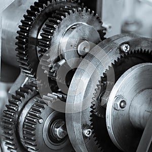 Gears and cogs of old machine