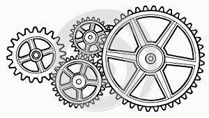 Gears and Cogs Vector Illustration, Mechanical Engineering Design, vector design Generative AI