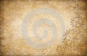 Gears and cogs vintage paper background