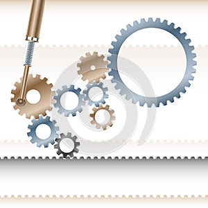 Gears Conveyor Cooperation Teamwork Business Mechanism Background