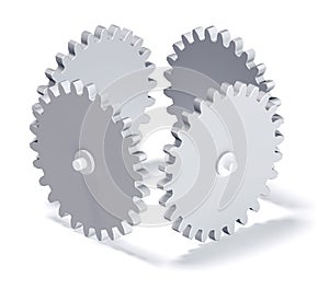 Gears 3d illustration ioslated on white