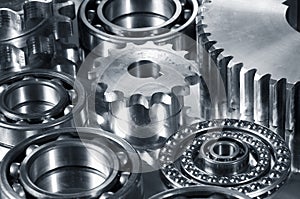 Gears in dark metallic tone