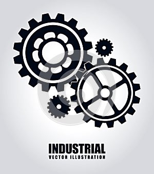 Gears design over gray background vector illustration